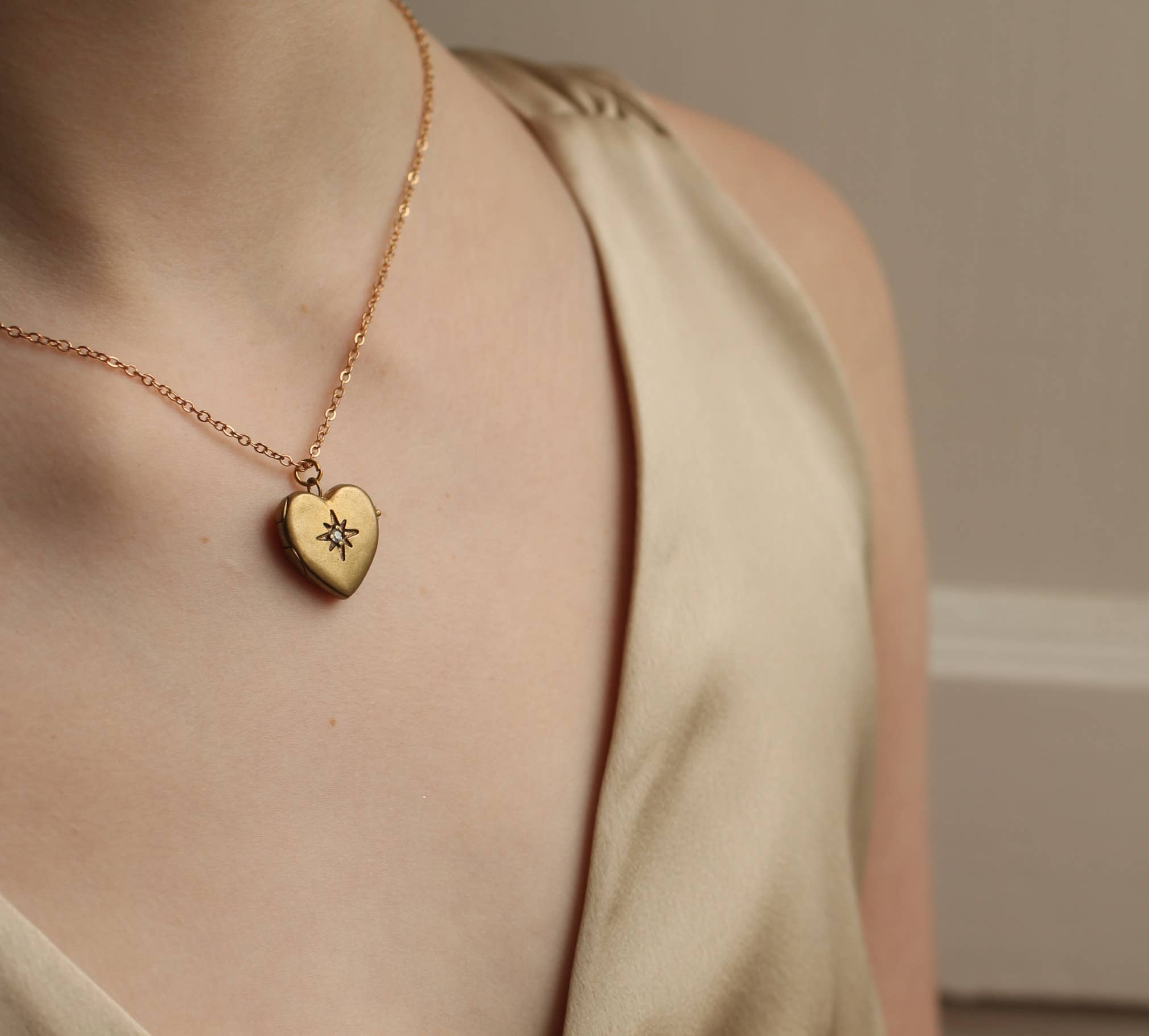 Vintage Heart Locket with Star - Out of the Blue