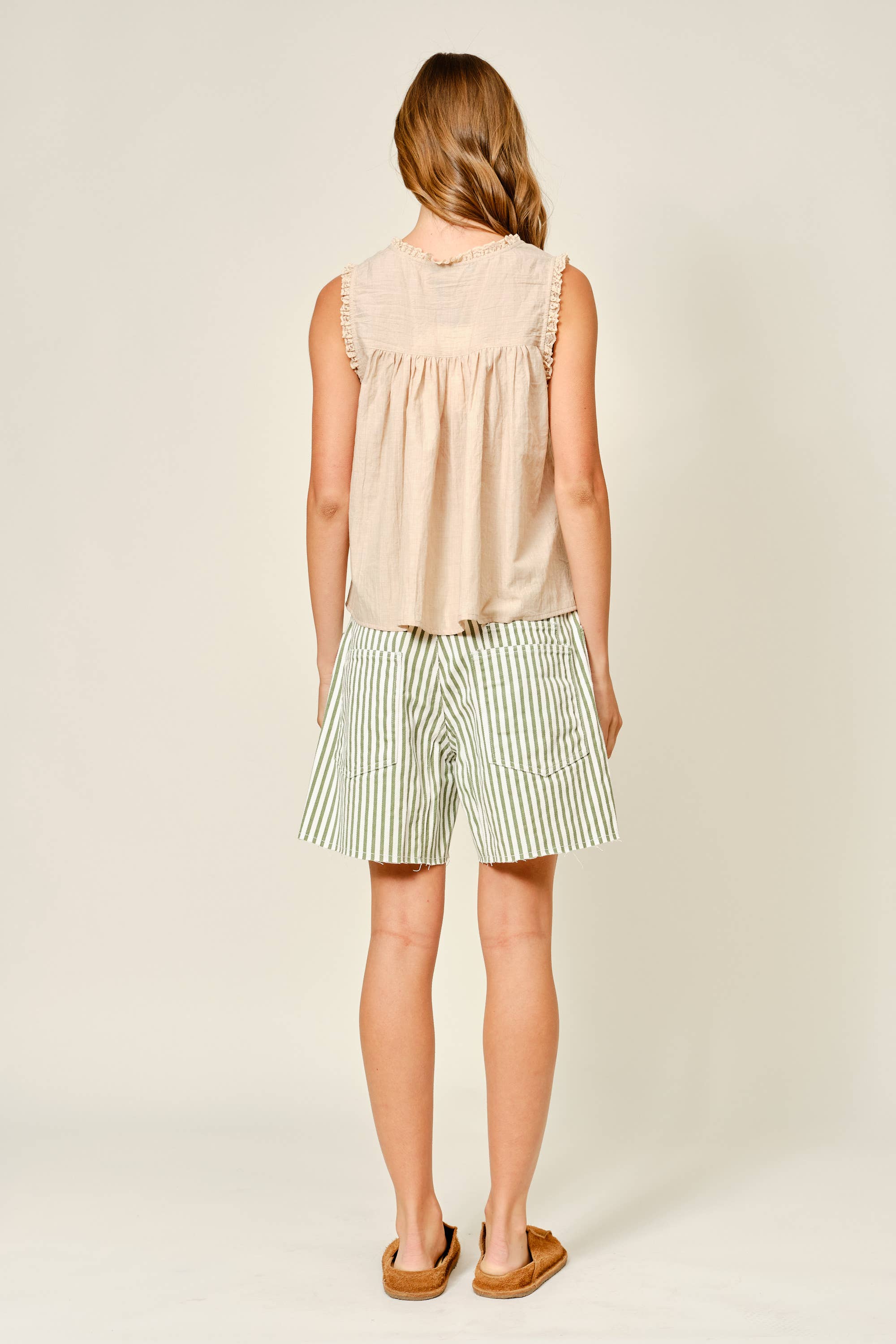 COTTON LACE RUFFLE BLOUSE