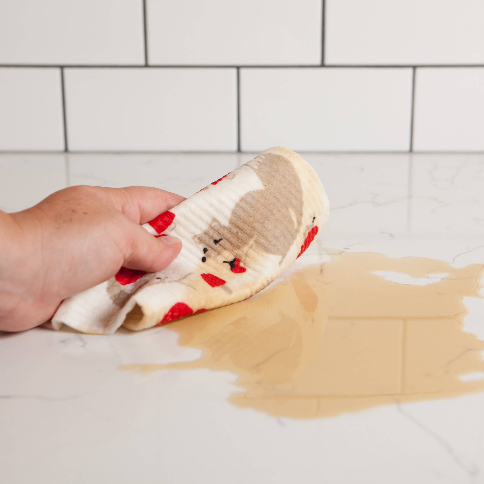 Toadstool Time Swedish Dishcloth