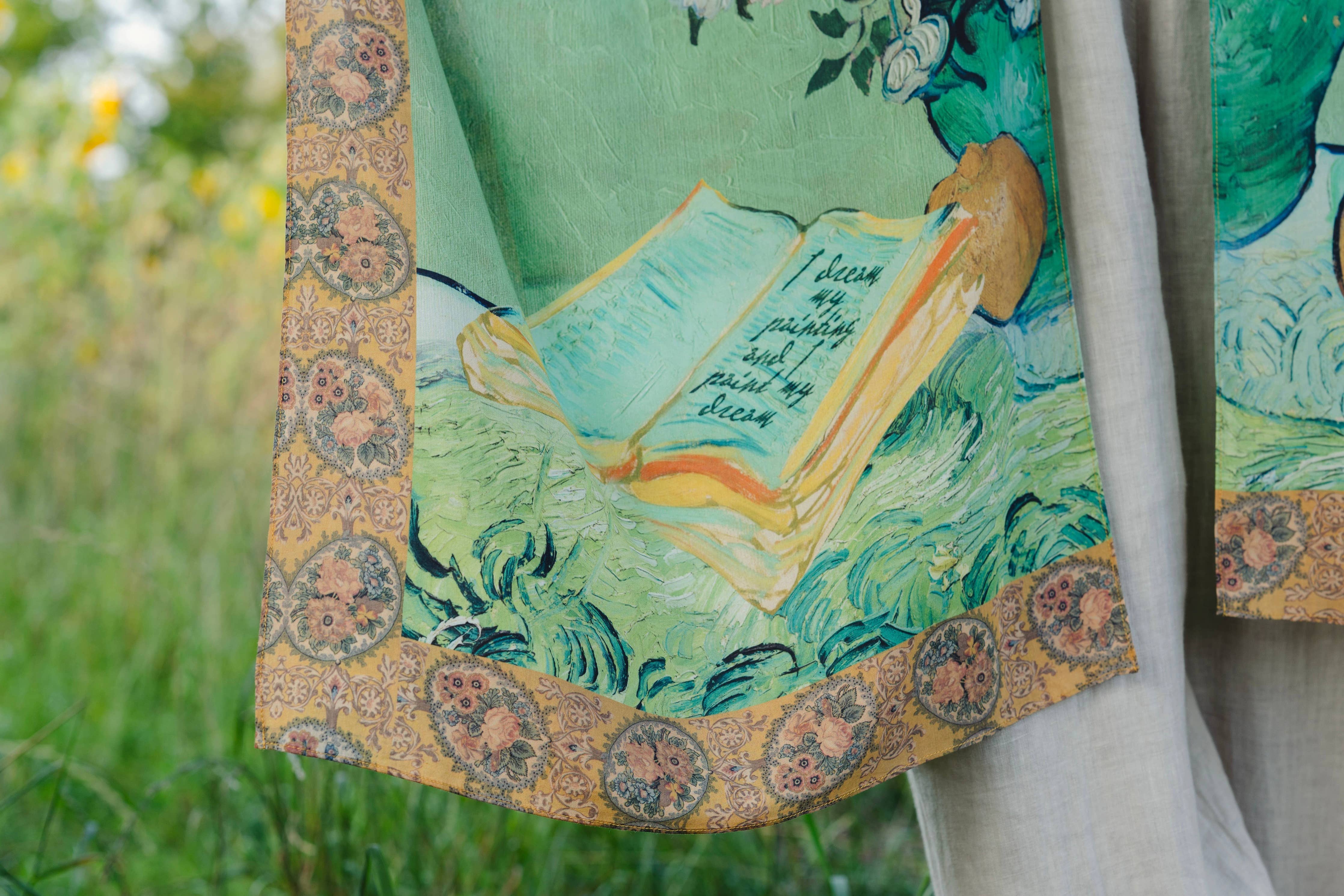 I Paint My Dream Bohemian Van Gogh Goddess Starduster Kimono - Out of the Blue