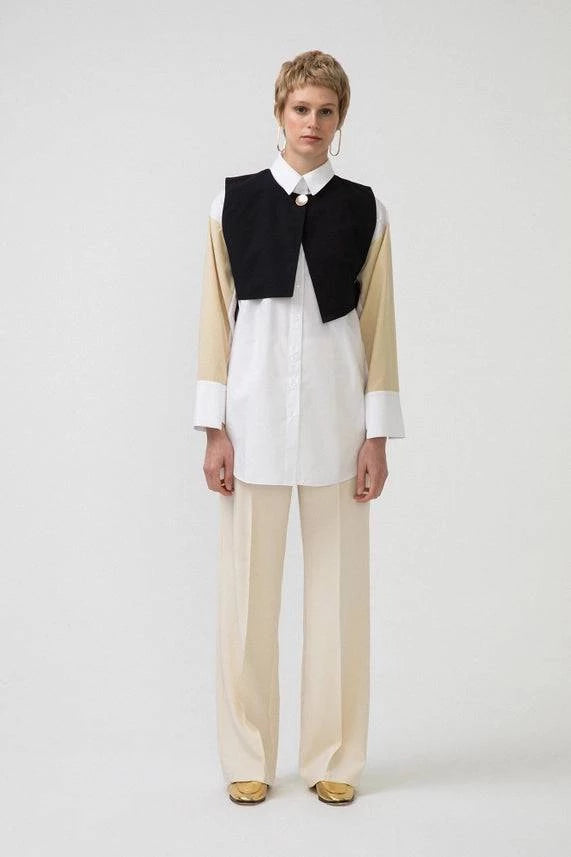 Colorblock shirt with Vest - Out of the Blue