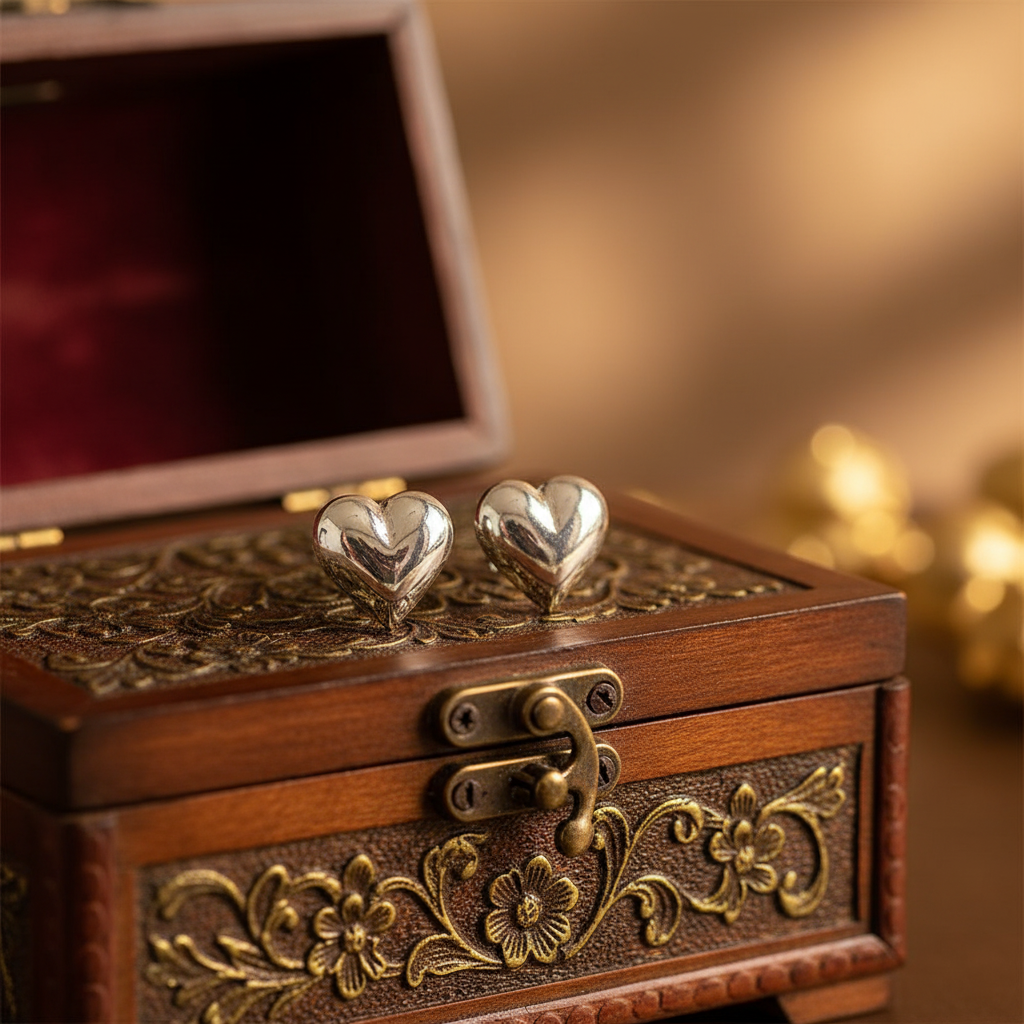 Sterling Silver Heart Studs