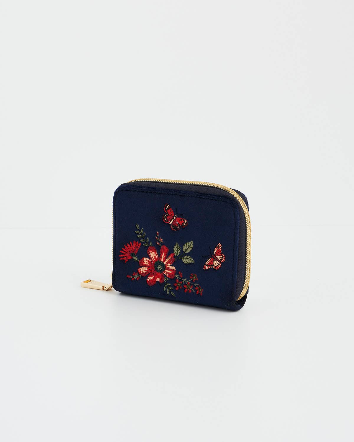 Fable Floral Navy Velvet Purse - Out of the Blue