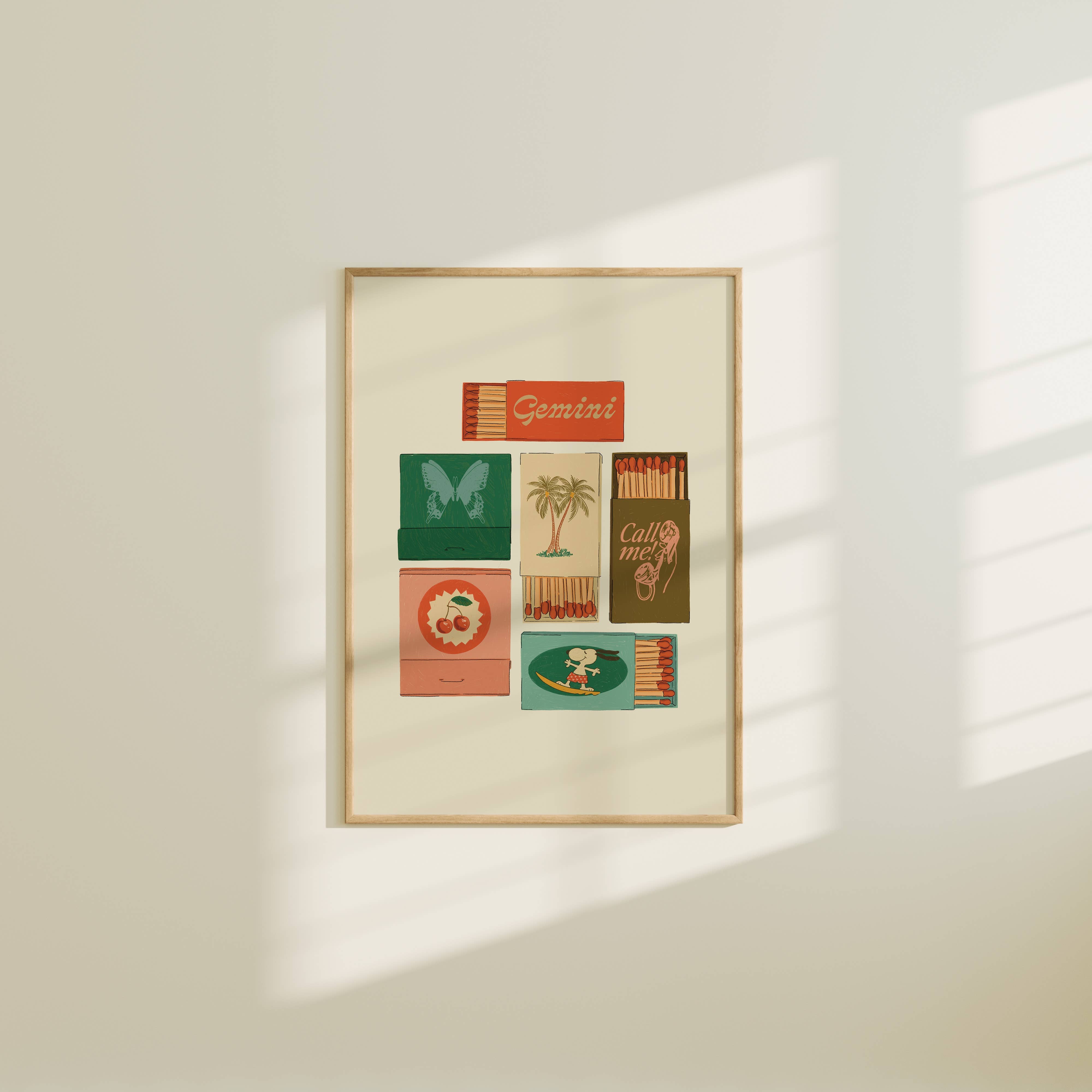 Zodiac Vintage Matchbox Prints - Out of the Blue