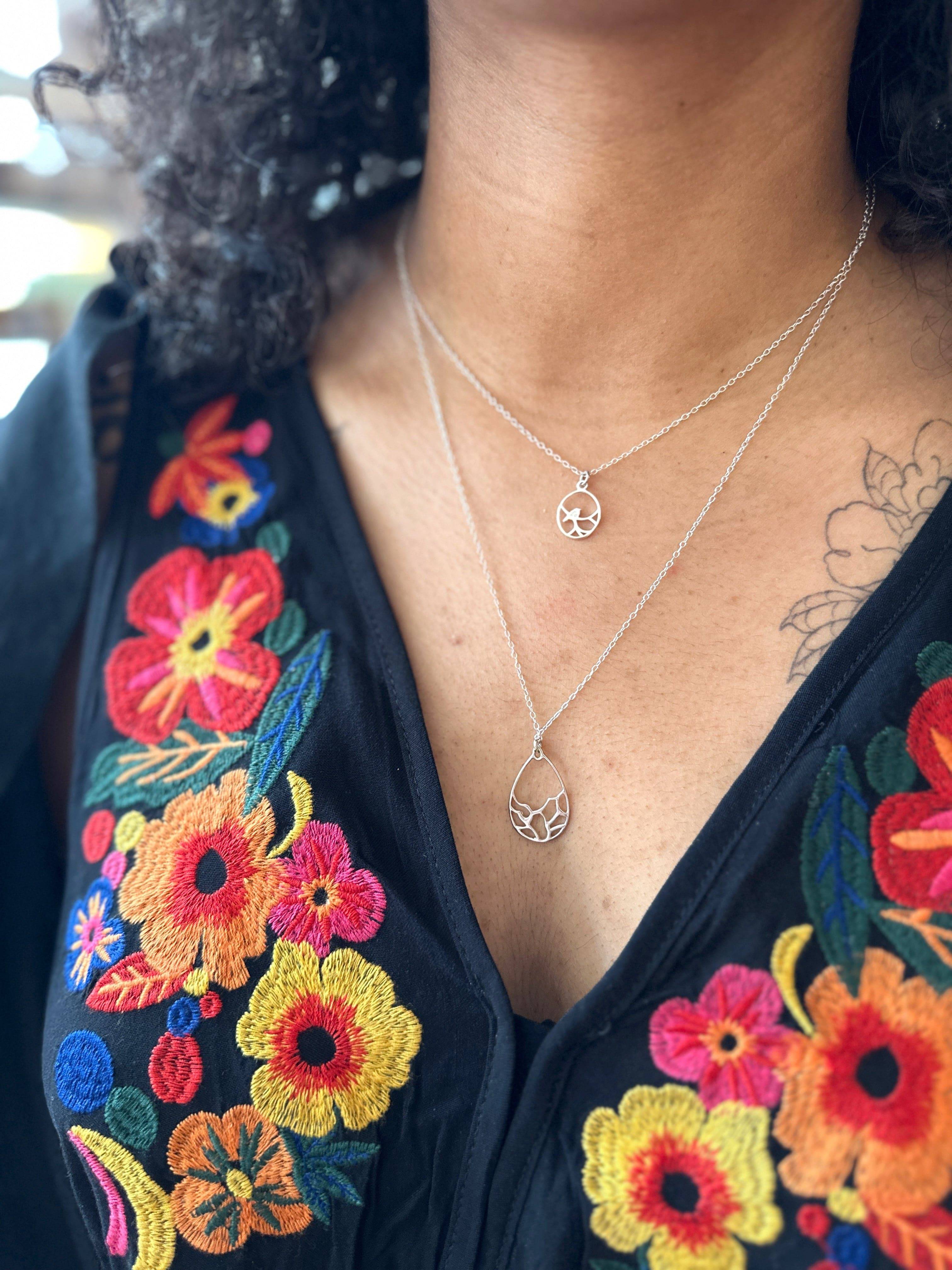 MOSAIC TEARDROP NECKLACE - Out of the Blue