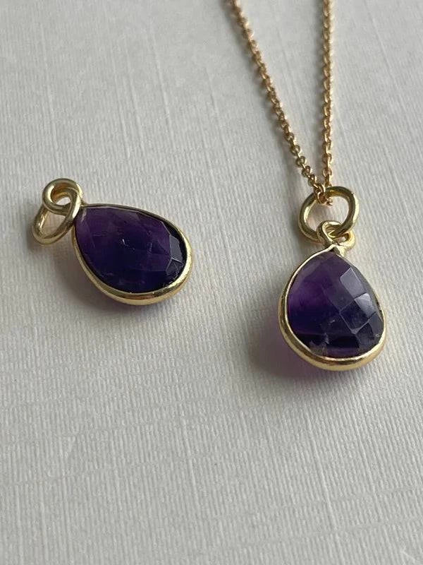 Amethyst Teardrop Necklace - Out of the Blue