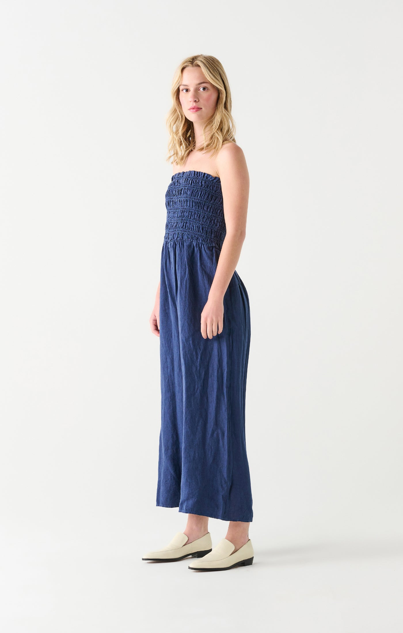 Smocked Jumpsuit - Out of the Blue