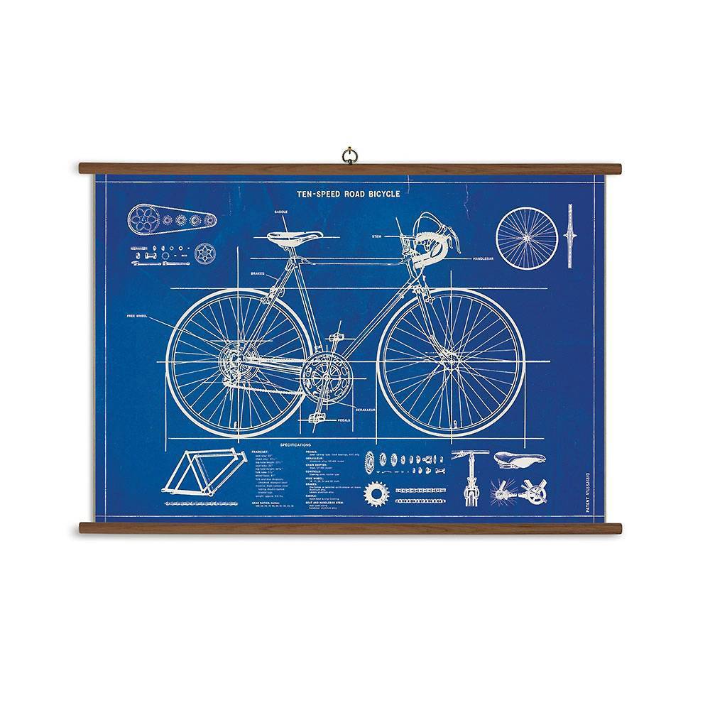 BICYCLE BLUEPRINT VINTAGE SCHOOL CHART - Out of the Blue