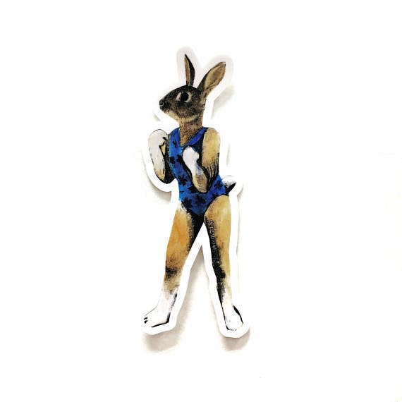 Fitness Instructor Rabbit Sticker - Out of the Blue