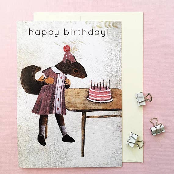 Squirrel Birthday Card - Out of the Blue