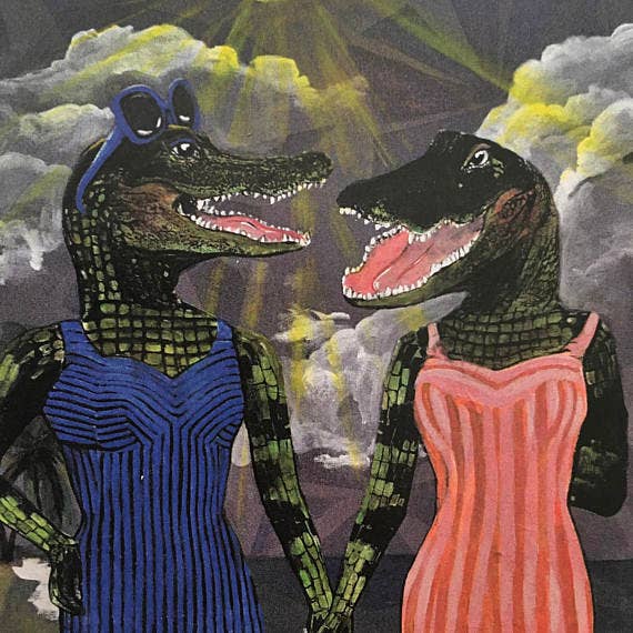 Alligator Ladies 7x10" Art Print - Out of the Blue