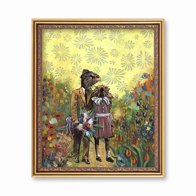 Otter Couple 8X10 Art Print: 8 X 10" / Unsigned - Out of the Blue