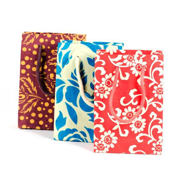 Recycled Paper Small Gift Bag 4x6x2 - Assorted Eco-friendly - Out of the Blue