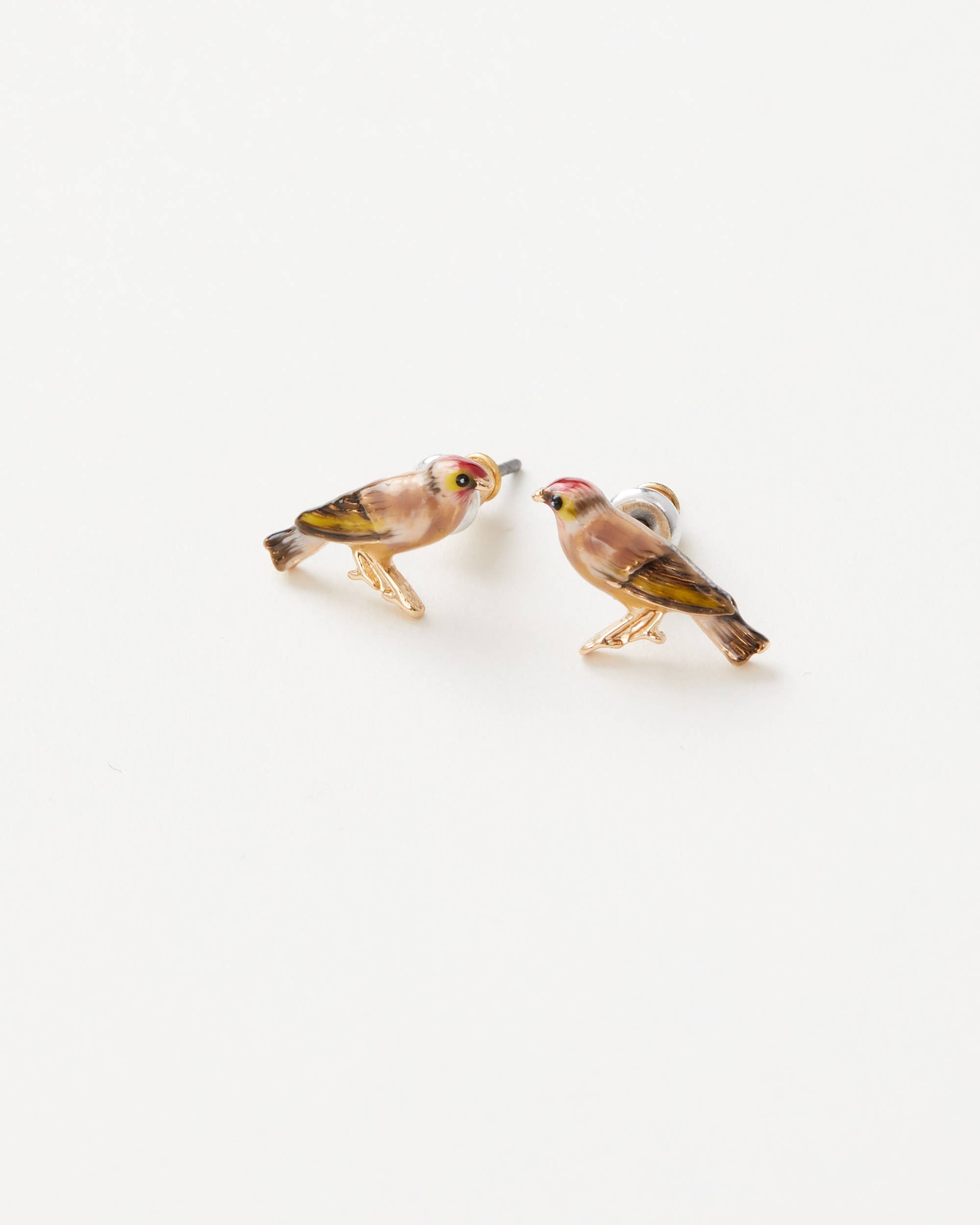 Enamel Goldfinch Stud Earrings - Out of the Blue