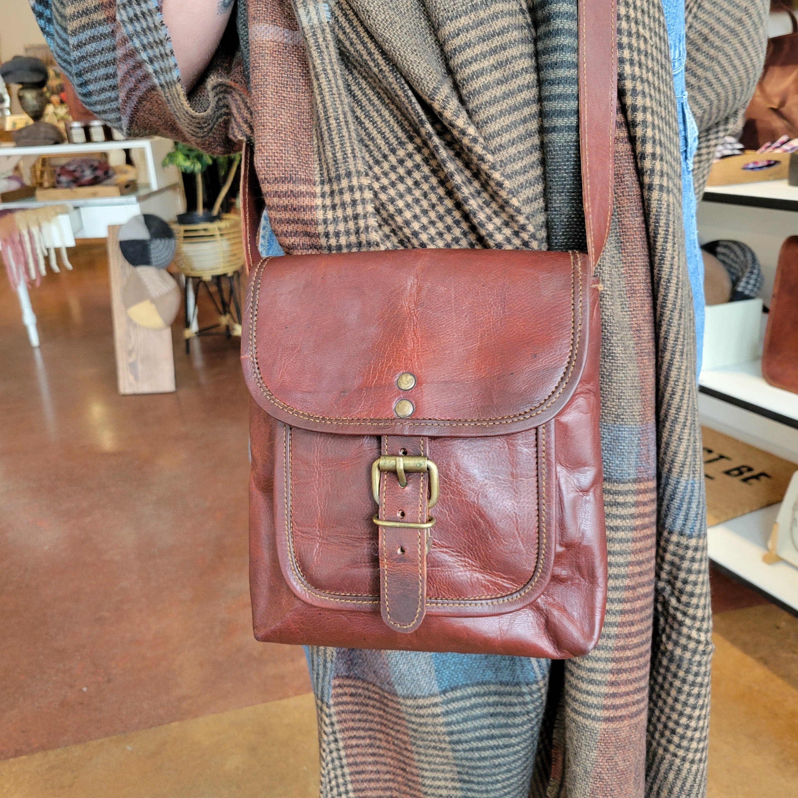 8" LEATHER SATCHEL - Out of the Blue