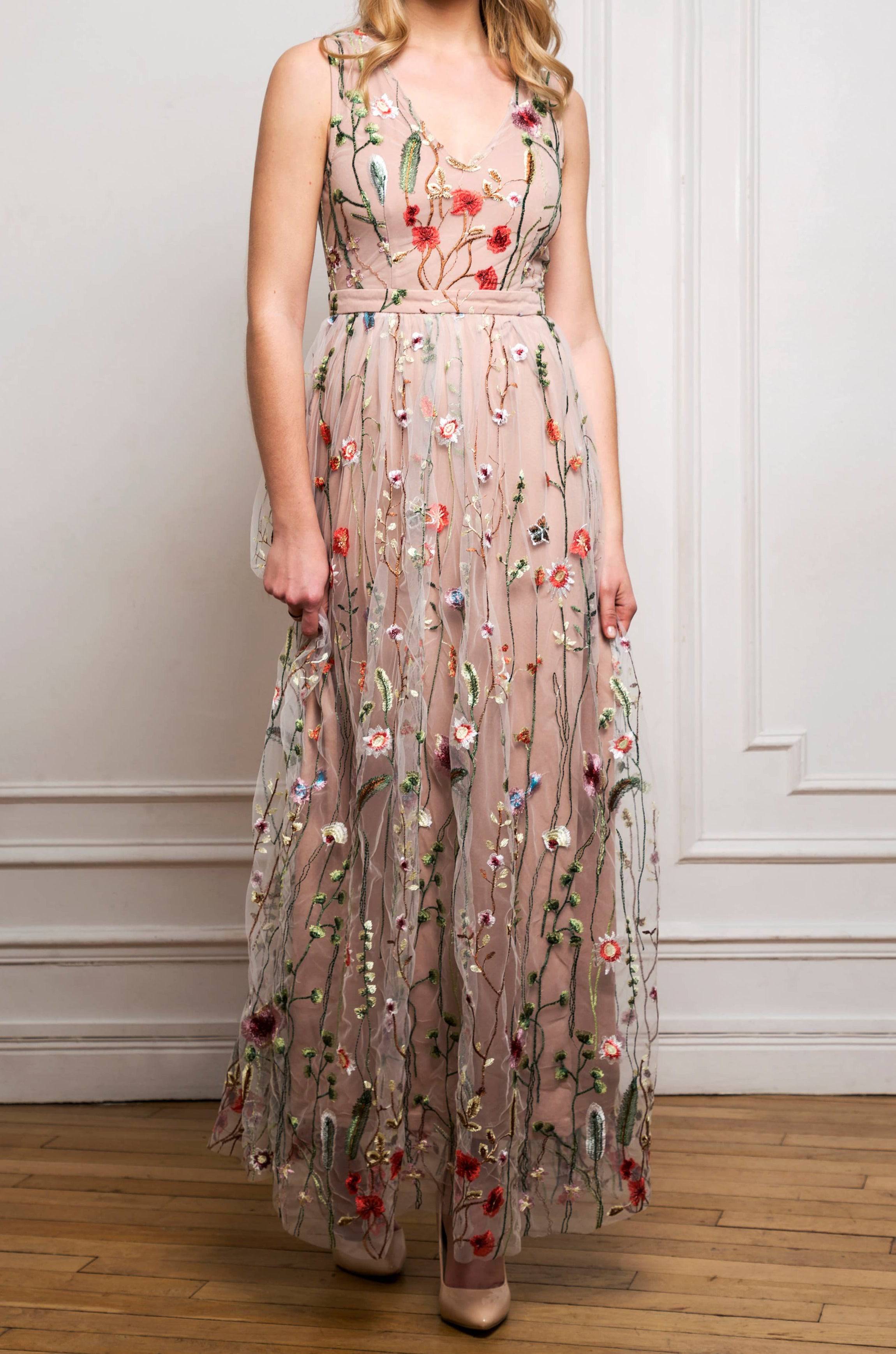 Romantic Floral Dress - Out of the Blue