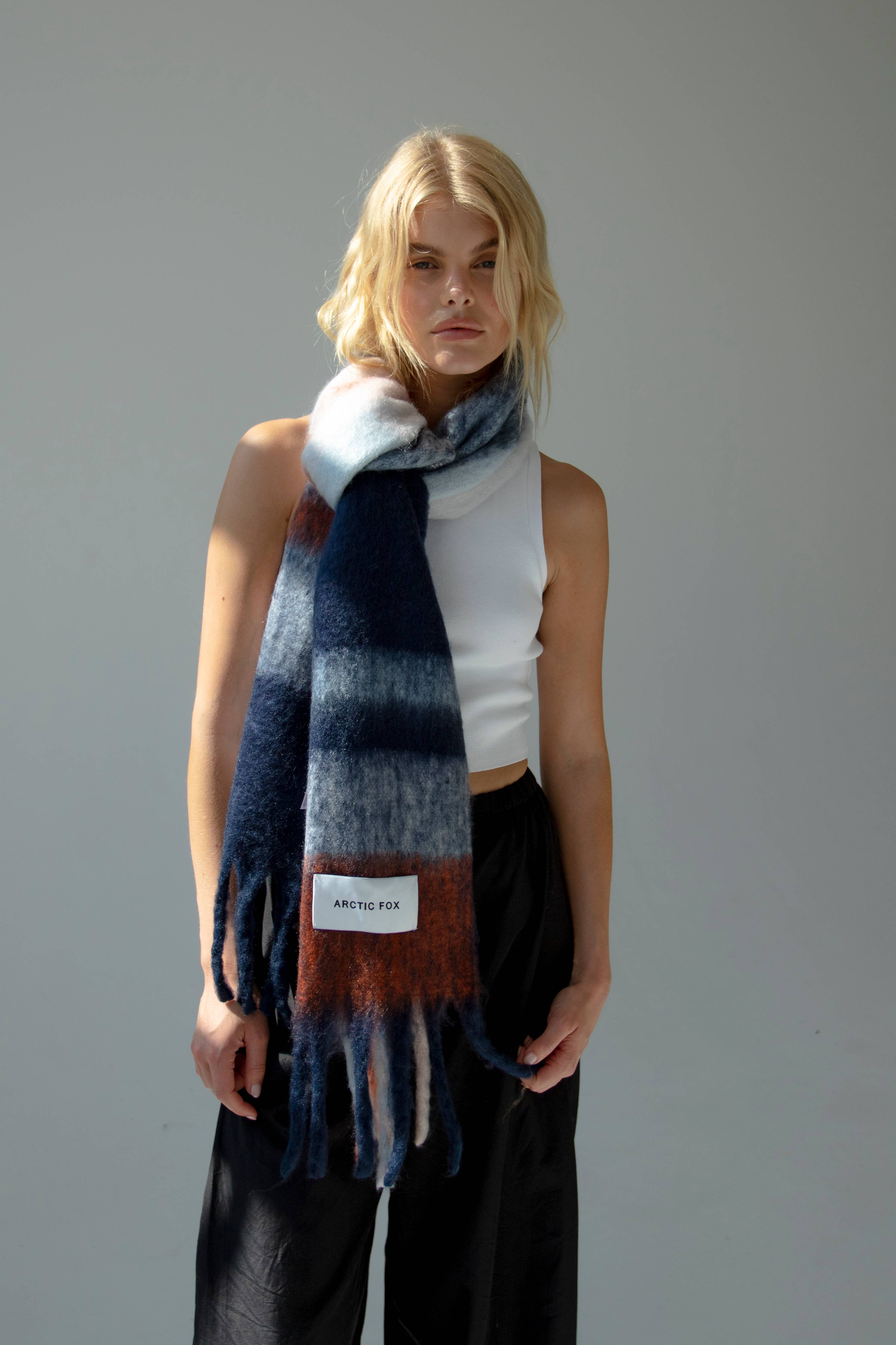 The Stockholm Scarf - 100% Recycled - Winter Lagoon - AW23 - Out of the Blue