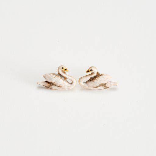 Enamel Swan Stud Earrings - Out of the Blue