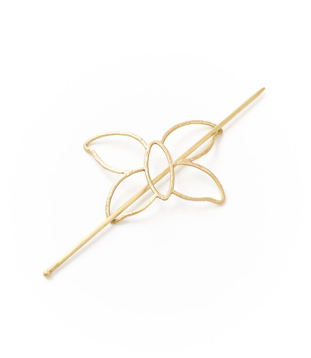 Hiranya Butterfly Hair Slide with Stick - Gold - Out of the Blue