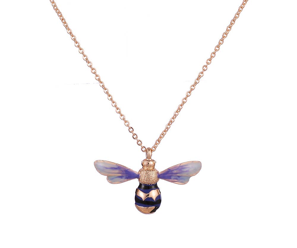 Enamel Short Bee Necklace - Out of the Blue