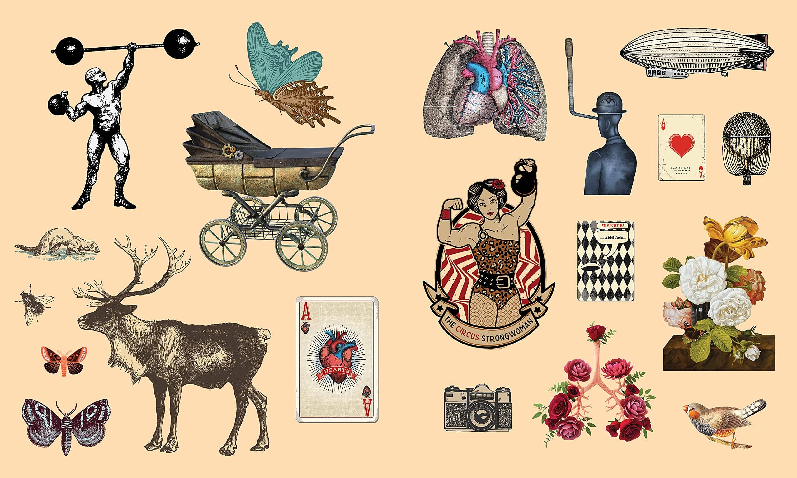 A Sticker Gallery of Vintage Ephemera - Out of the Blue