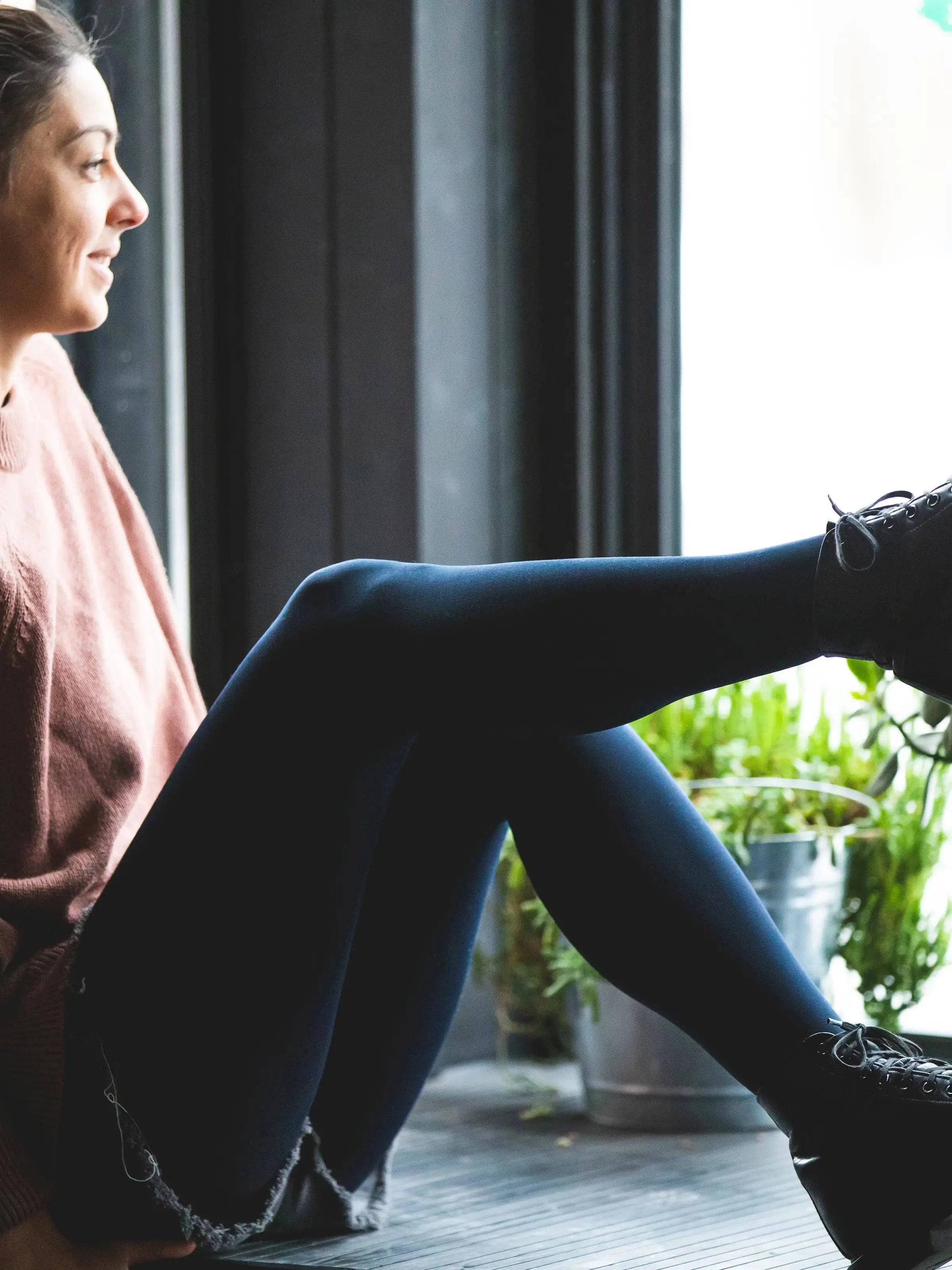 Josephine Opaque Eco Tights Navy - Out of the Blue