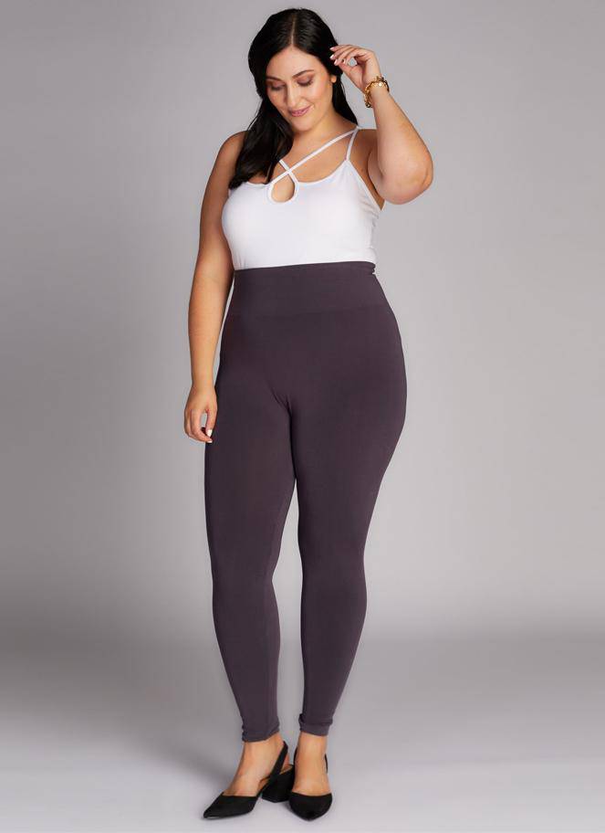 HIGH WAIST PLUS SIZE FULL LENGTH BAMBOO LEGGINGS - Out of the Blue