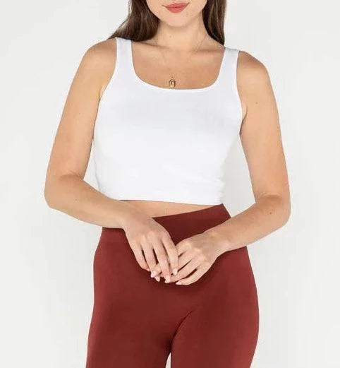 BAMBOO SQUARE NECK TANK - Out of the Blue