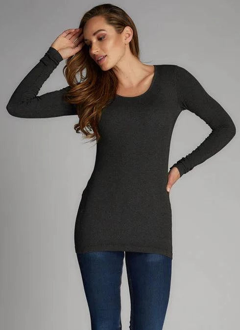 BAMBOO L/S SCOOP NECK - Out of the Blue