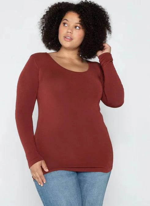 Long Sleeve Plus Bamboo Top - Out of the Blue