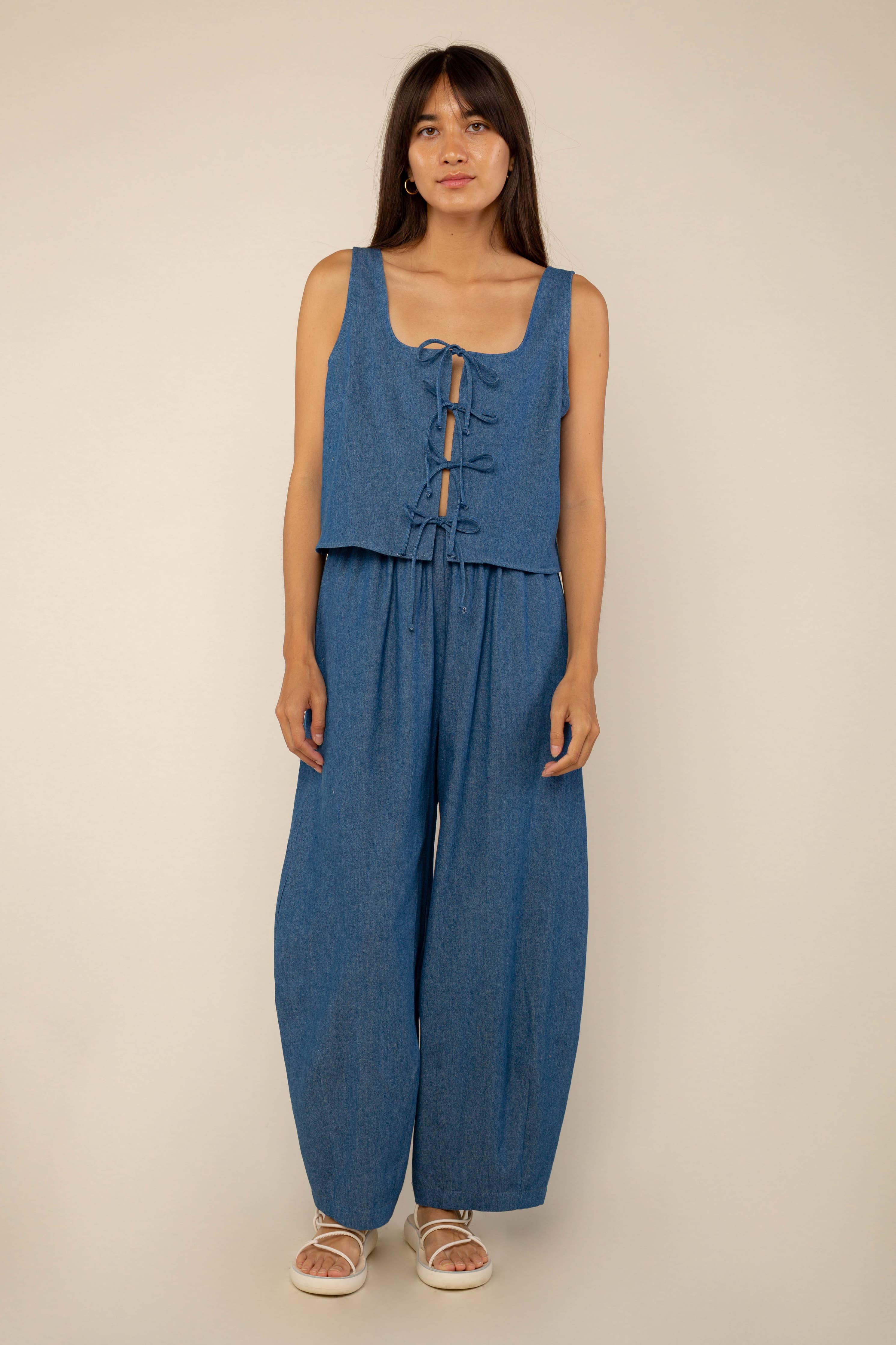 Denim Lantern Pant - Out of the Blue