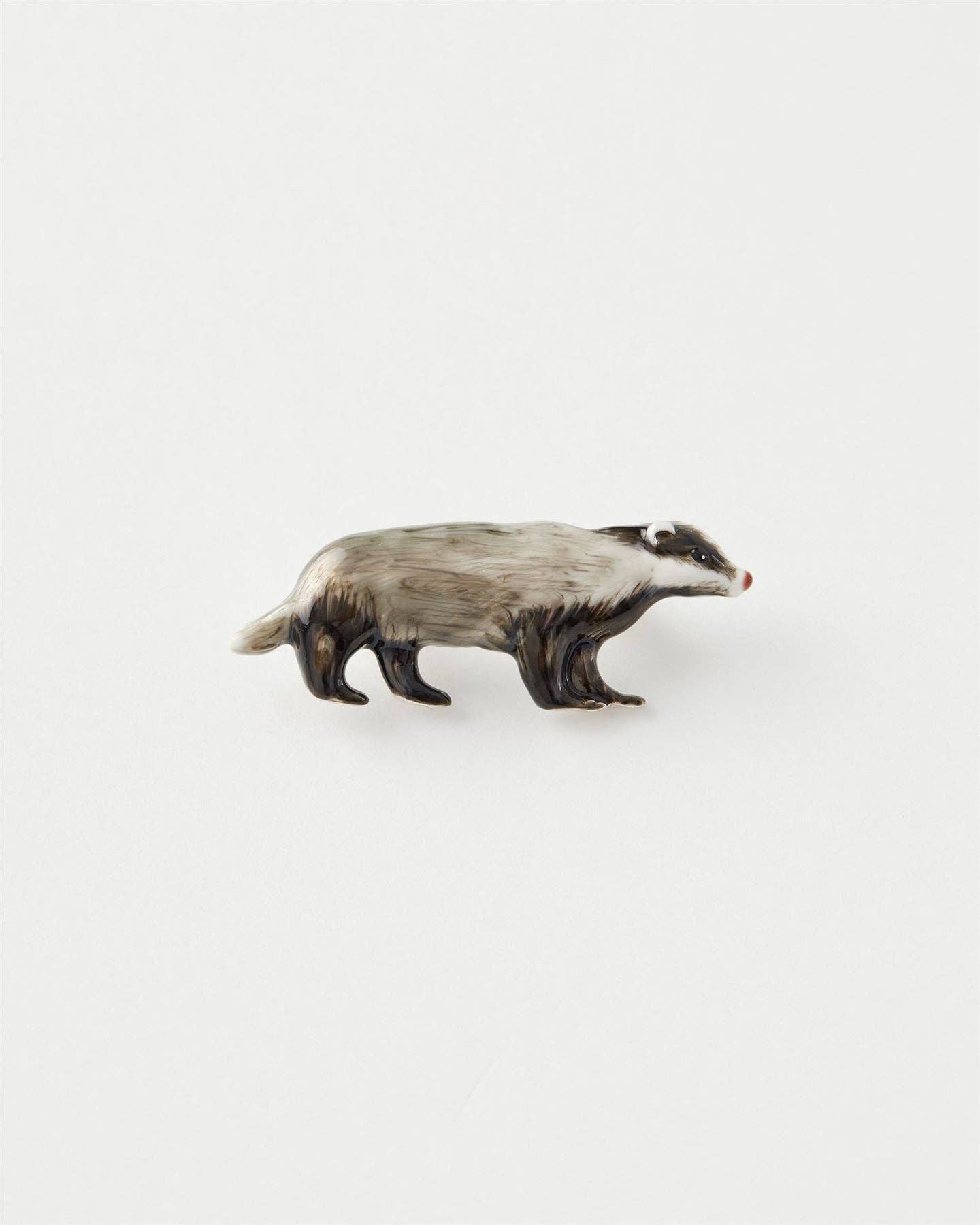 Enamel Badger Brooch: Hanging Box - Out of the Blue