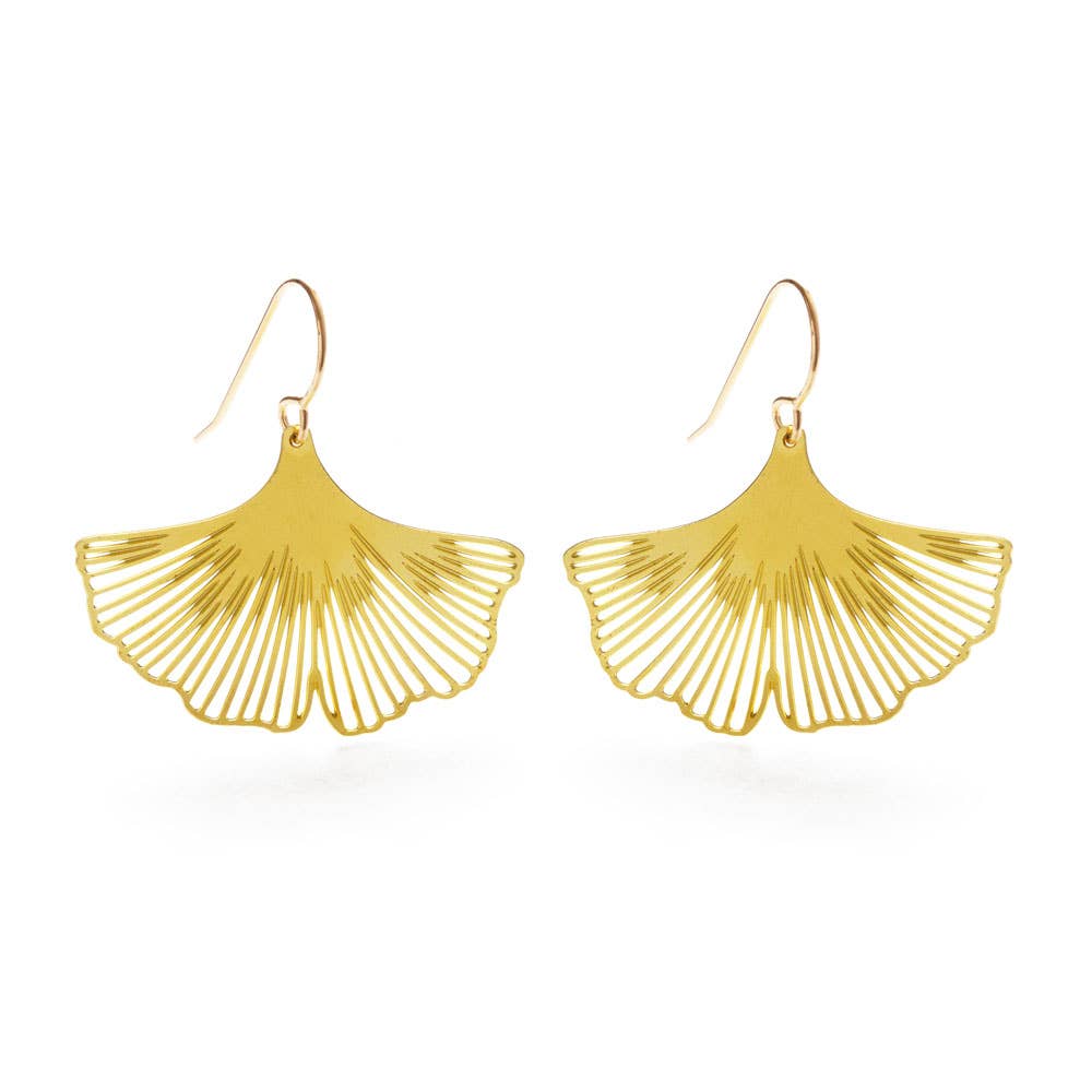 Ginkgo Leaf Earrings - Out of the Blue