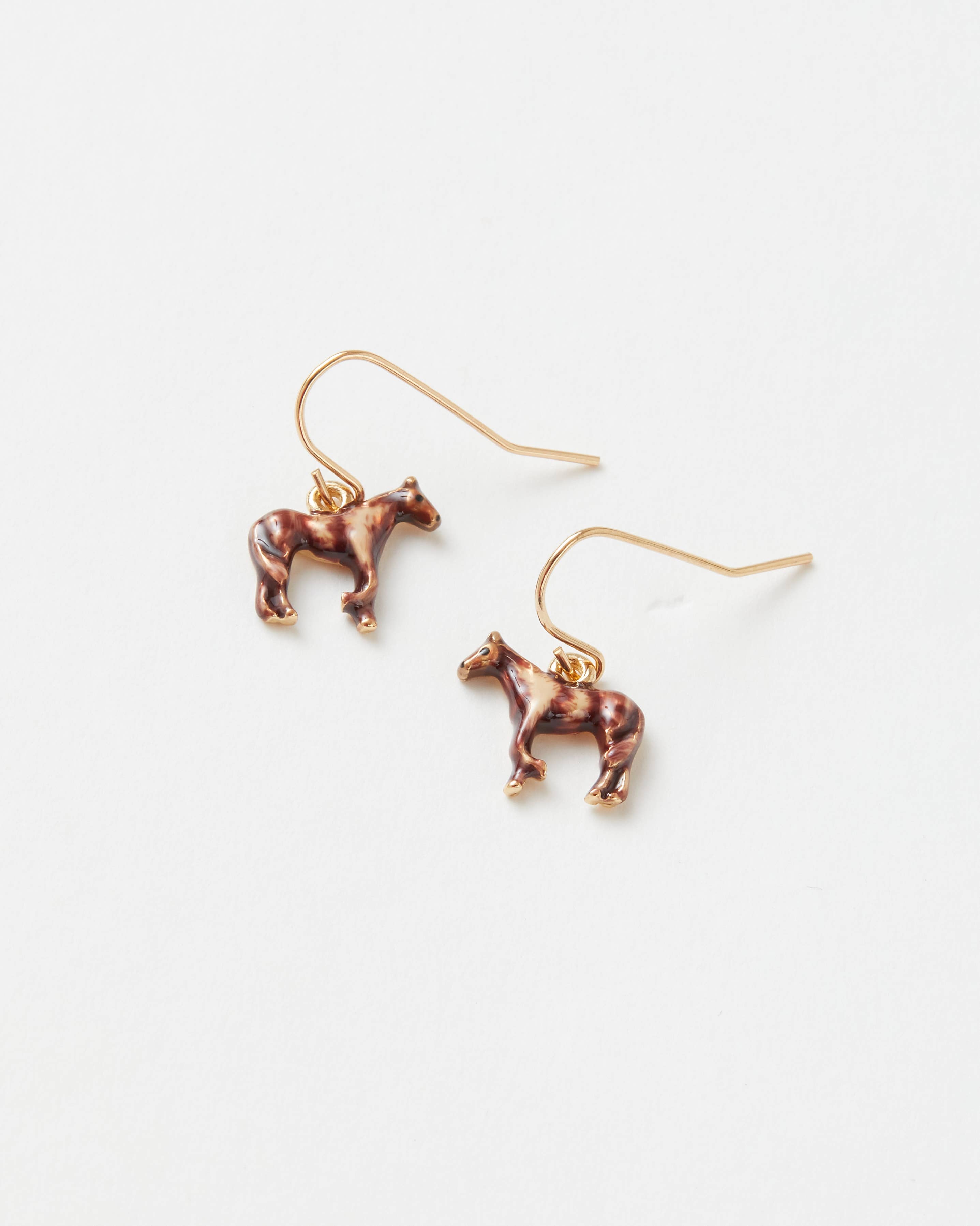Enamel Farm Horse Earrings - Out of the Blue