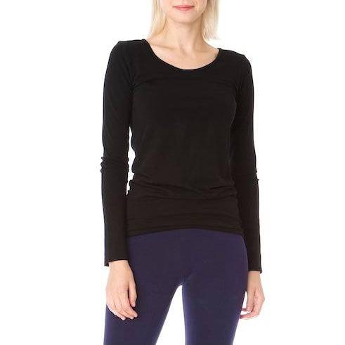 BAMBOO L/S TOP BLACK - Out of the Blue