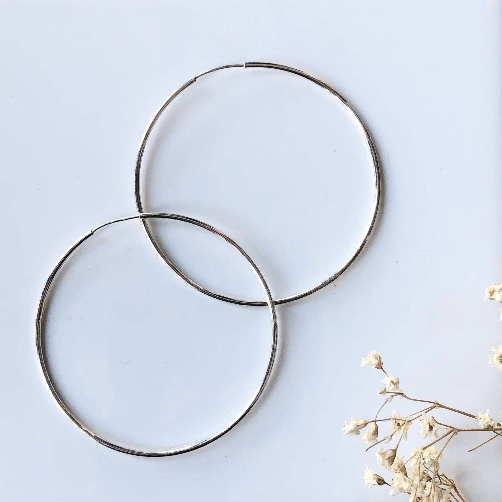 ENDLESS HOOP 50MM STERLING SILVER - Out of the Blue