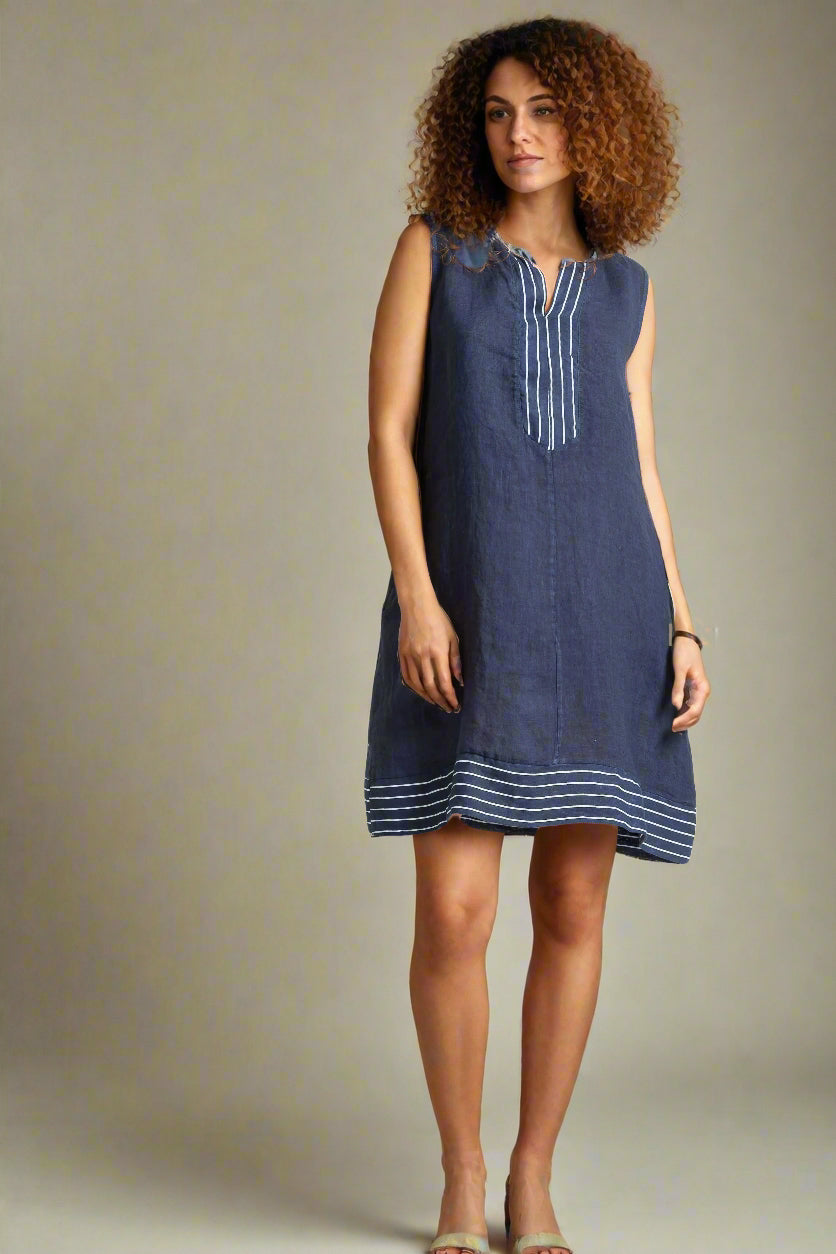 SS25 - French Linen Dress Linen Luv (TP1606-17) - Out of the Blue