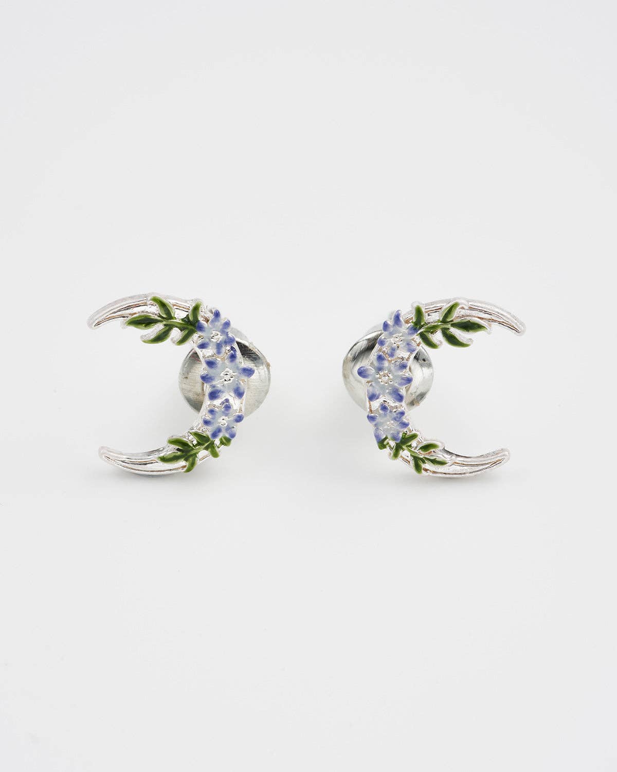 Nightshade Moon Silver Stud Earrings