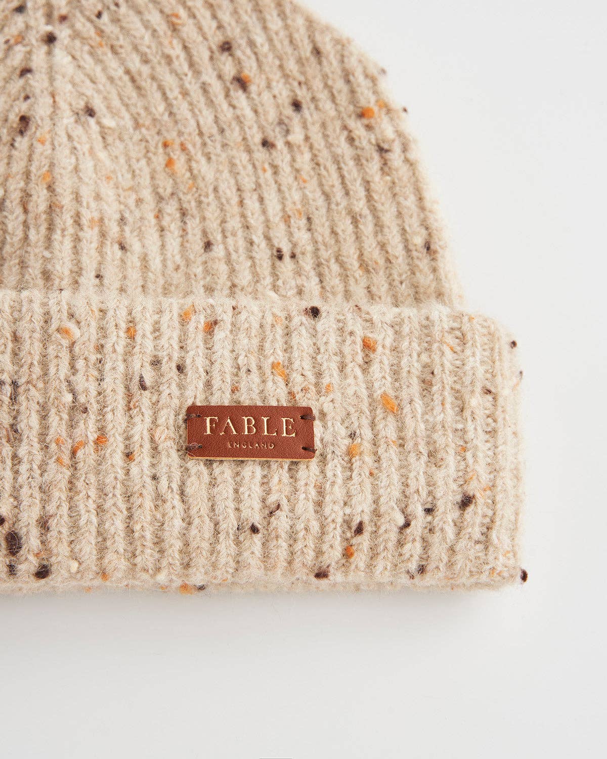 Flecked Yarn Taupe Beanie Hat - Out of the Blue