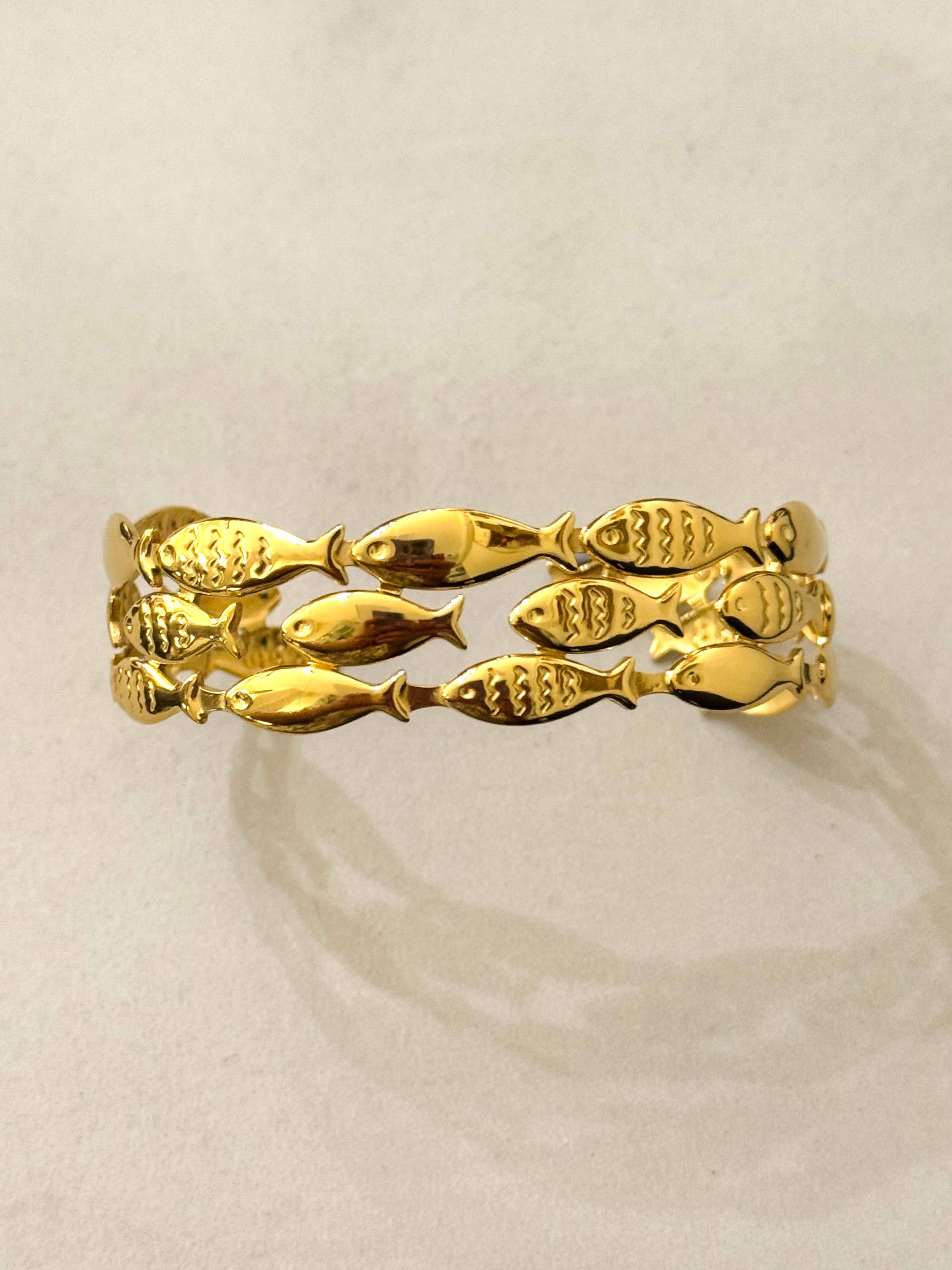 The Fishes Stainless Steel Bangle Bracelet - Out of the Blue