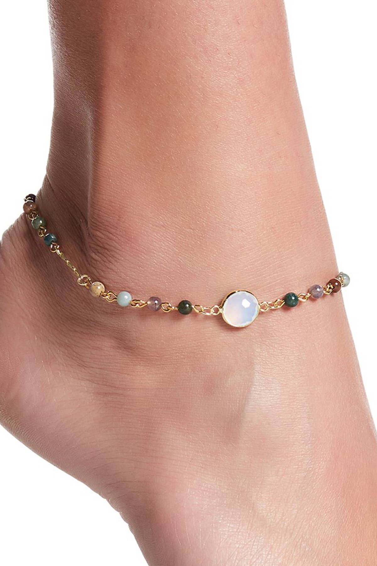 Moonstone Crystal & Jasper Anklet - Out of the Blue