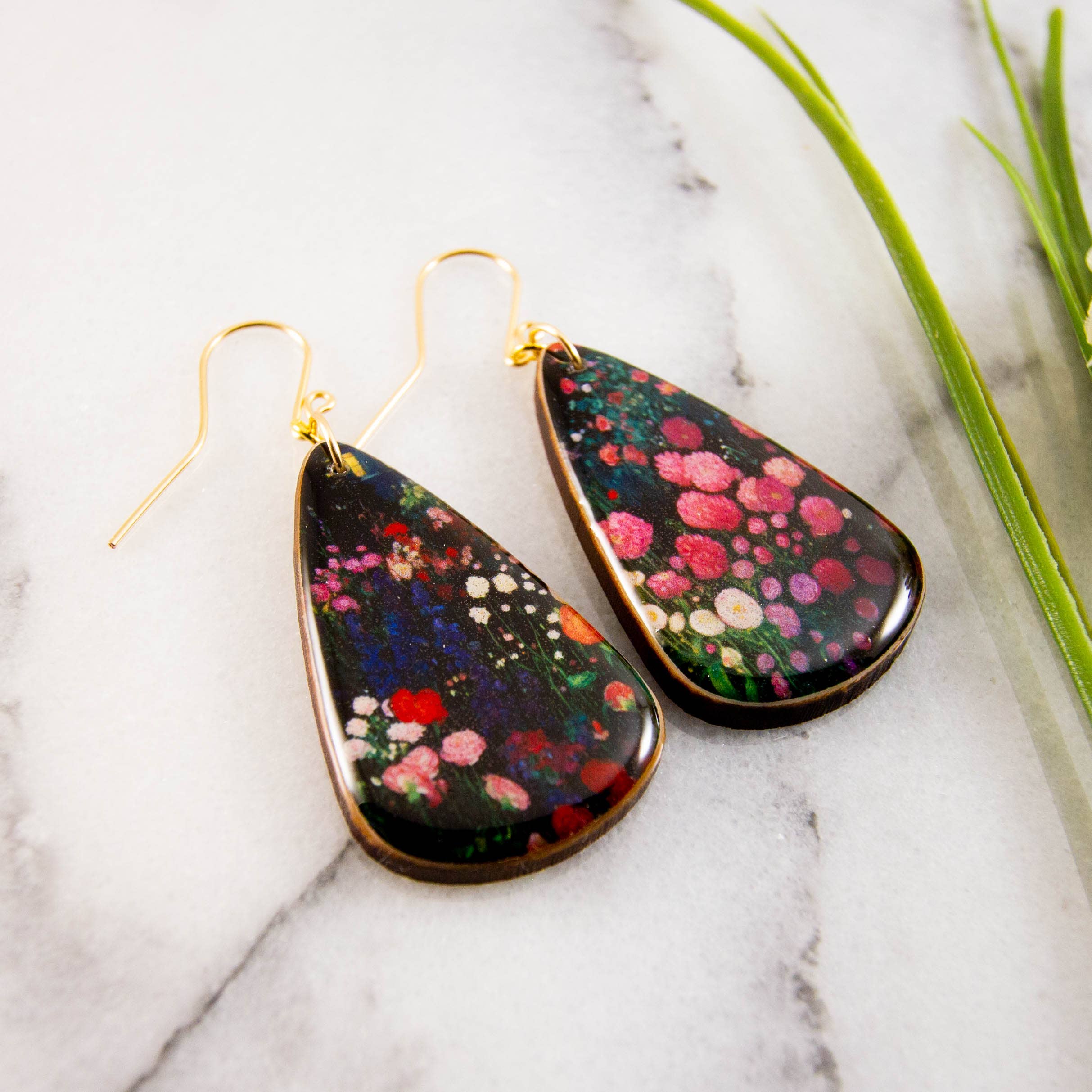 Midnight Garden Oversize Teardrop Earrings - Out of the Blue