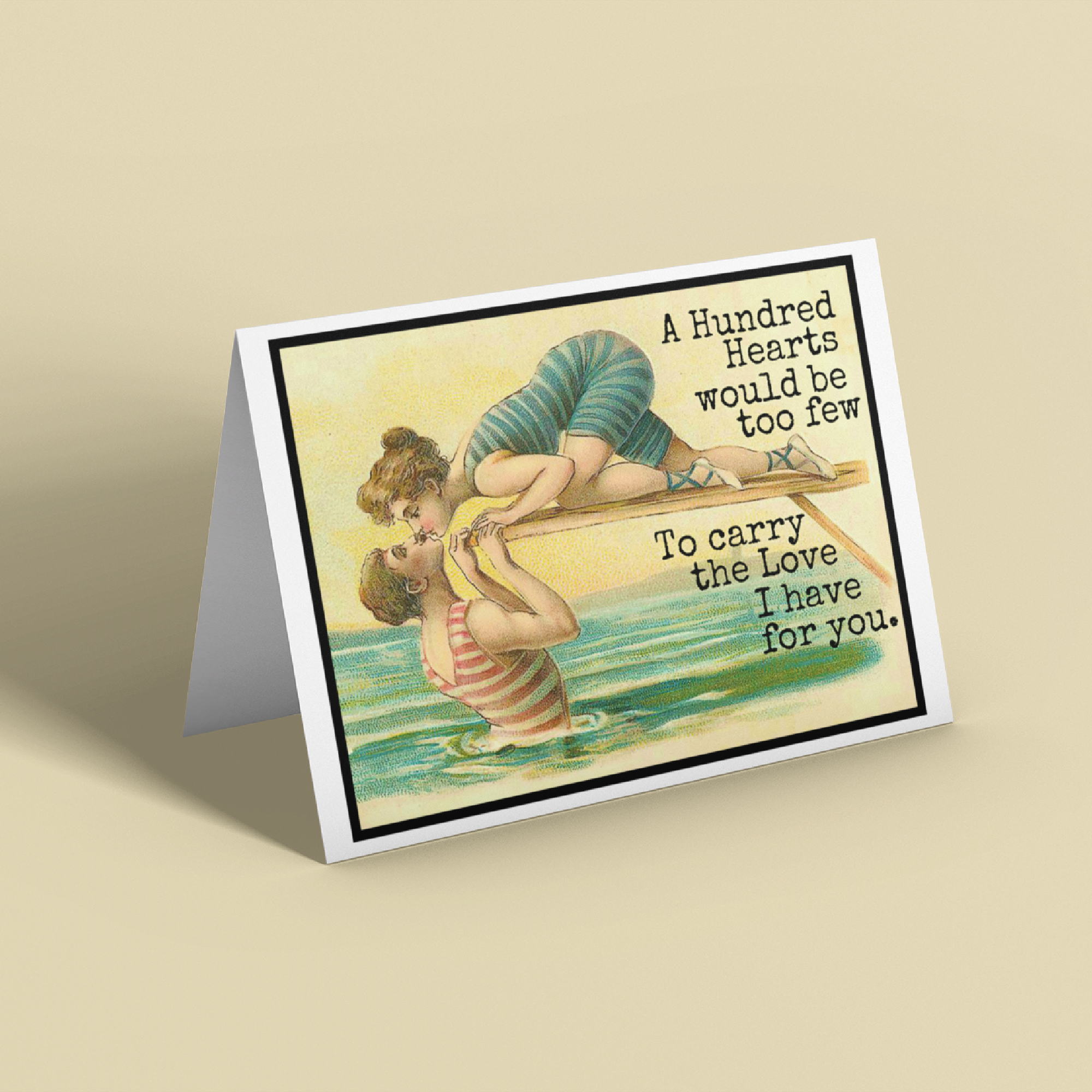 Greeting Card. A Hundred Hearts Would Be Too Few... Love - Out of the Blue