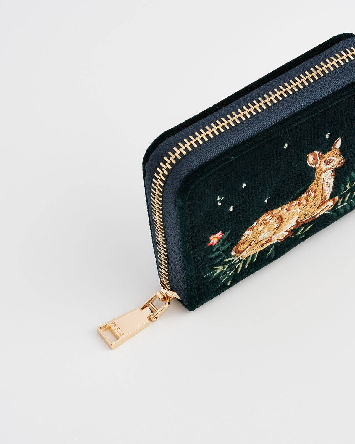 Fawn Embroidered Small Wallet