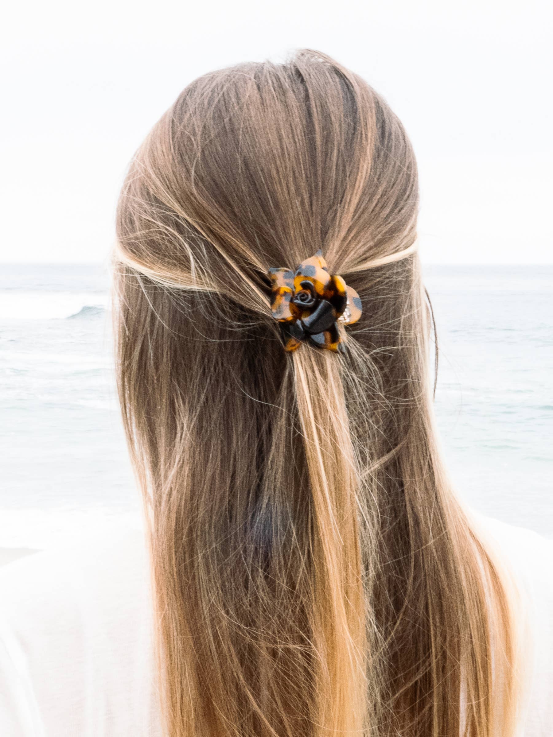 Tortoise Rose Hair Clip