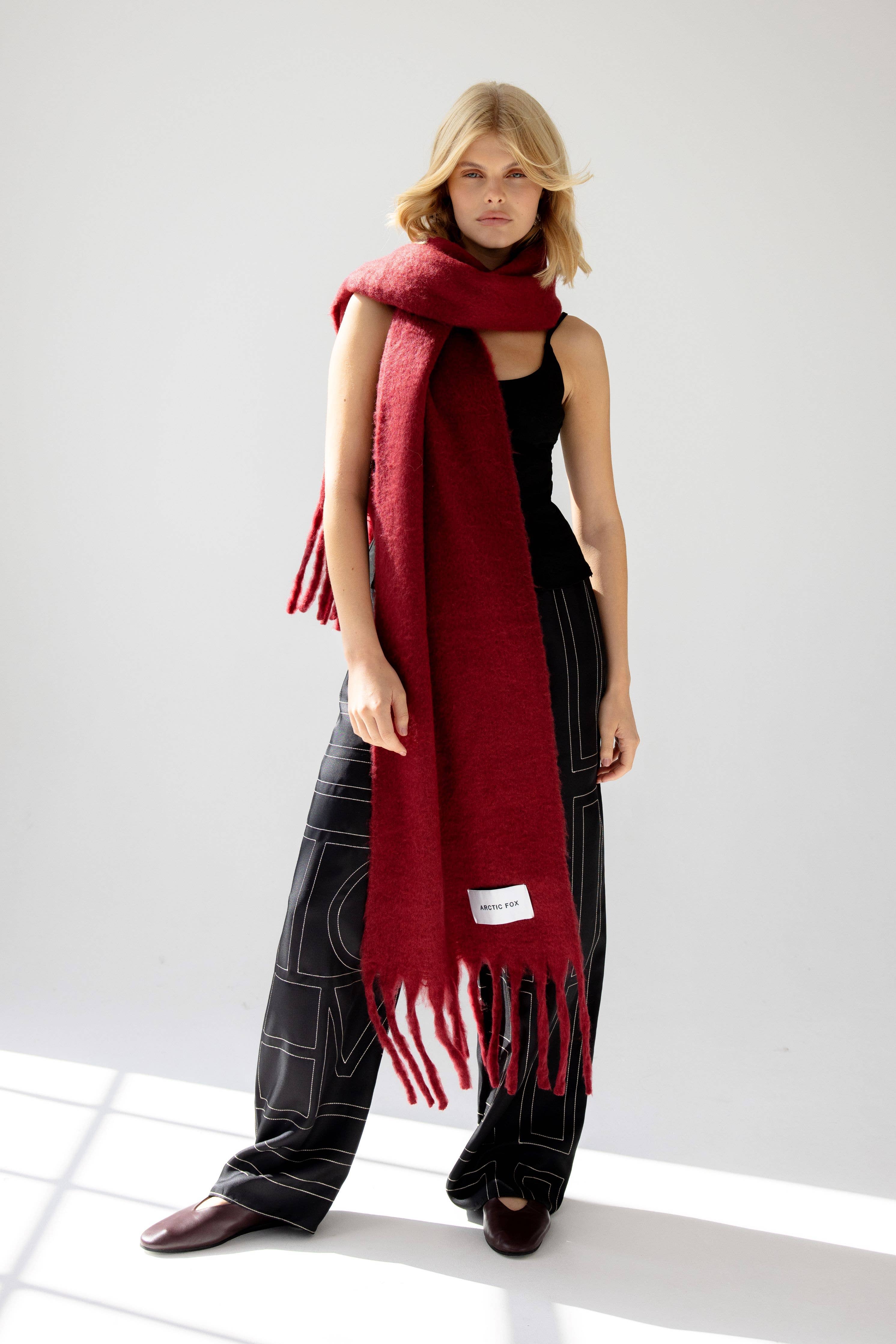 The Reykjavik Scarf - 100% Recycled - Burgundy - FW25 - Out of the Blue
