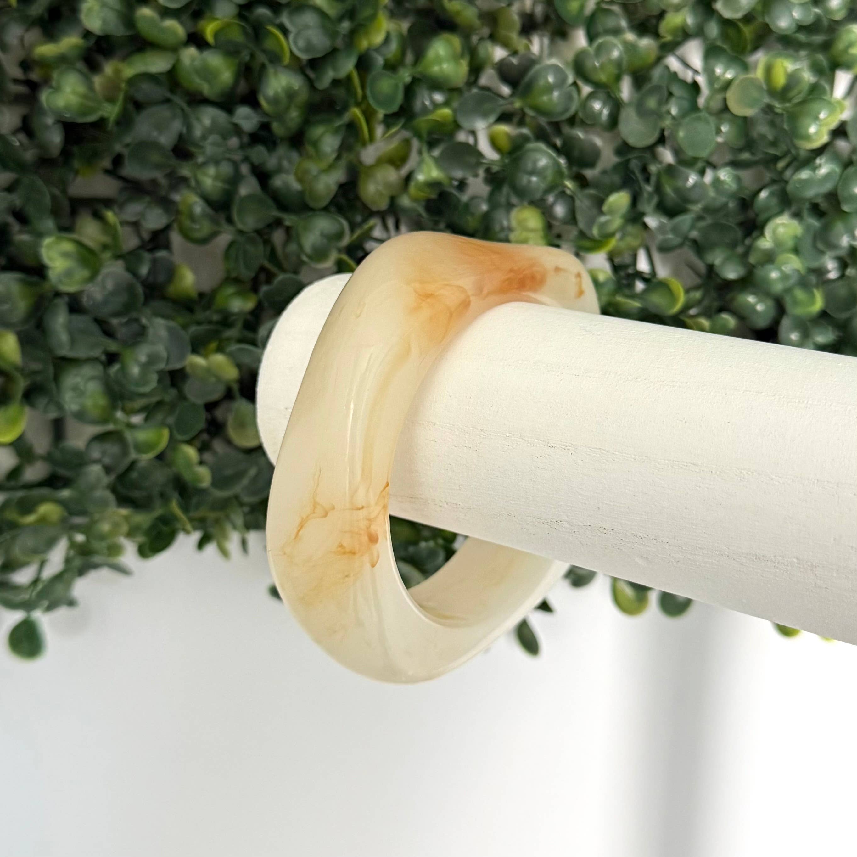 Swirl Chunky Acrylic Bangle Jewellery Sandstone Marble - Out of the Blue