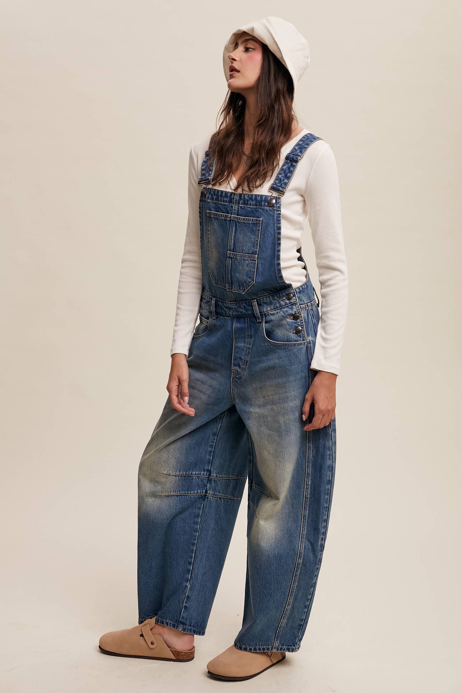 Barrel Jean Denim Overall - Out of the Blue