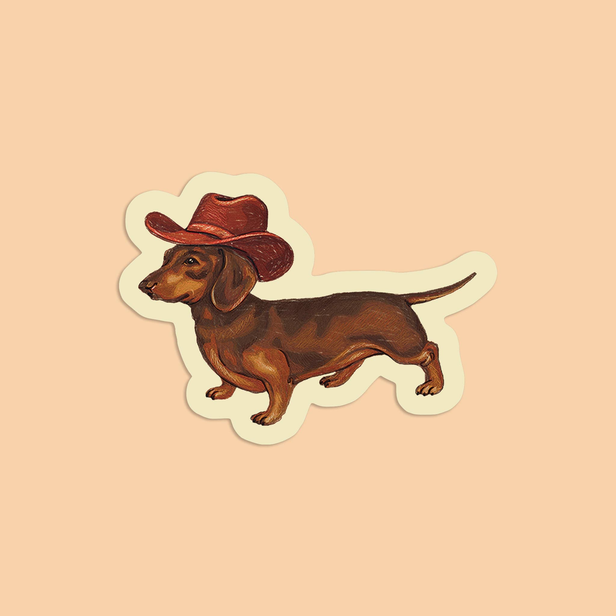 Western Dachshund/Cowboy Weiner Dog Sticker - Out of the Blue