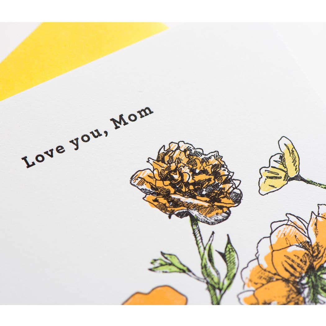Love You Mom Floral Card - Out of the Blue